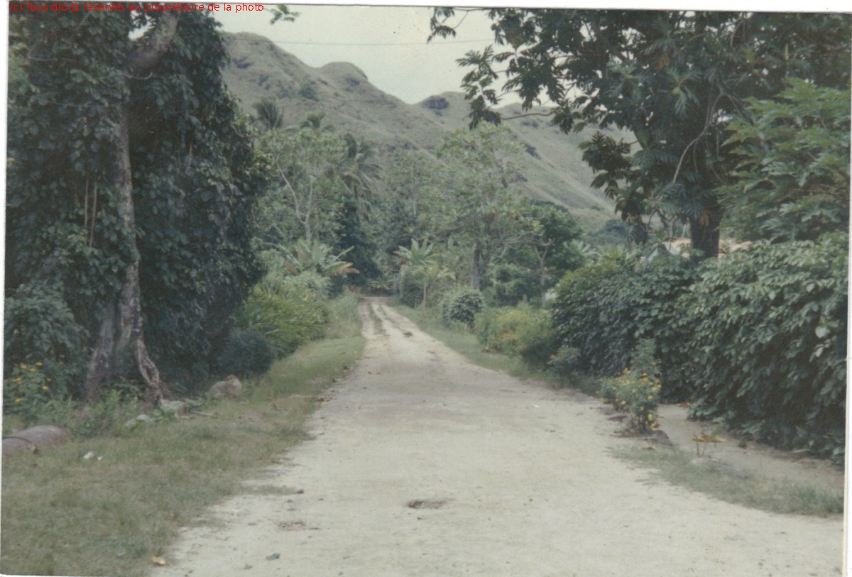 036 Rikitéa en 1967, l'unique rue du village